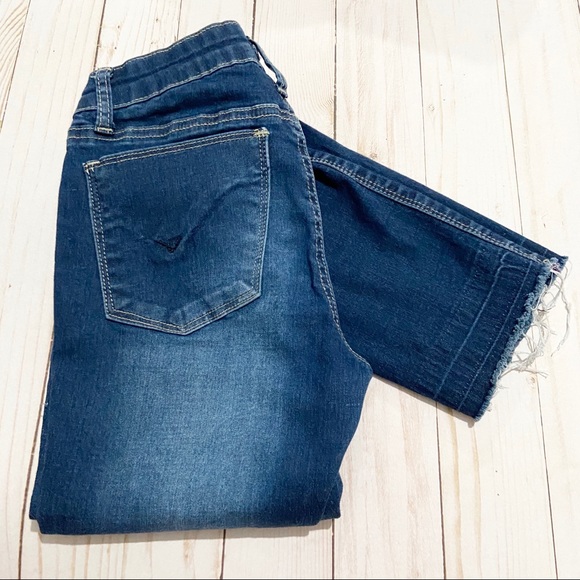 HUDSON Girl’s Mid Rise Raw Hem Skinny Jeans - Picture 2 of 5